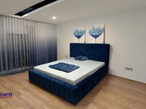 Navy Blue Sleigh Bed