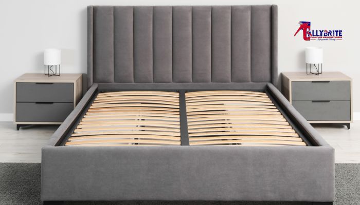 Sleigh Bed in Brownish with Two Pedestals - Image 5