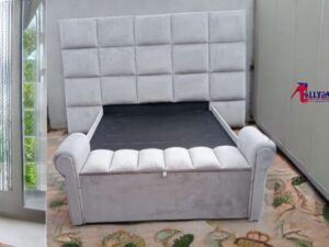 Sleigh Bed and Ottoman Combo