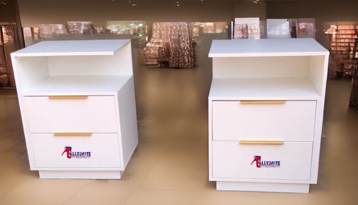Melamine Pedestals with Gold Handles