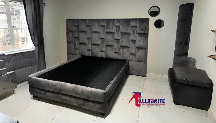 Grey Dark Sleigh Bed