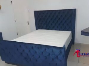 Navy Blue Sleigh Bed