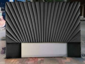 Fan-Pleated Headboard - Black | Extra Length | Allybrite
