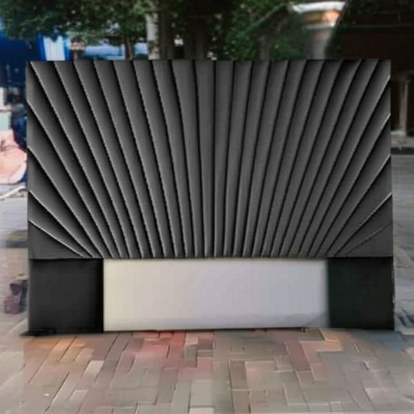 Fan-Pleated Headboard - Black | Extra Length | Allybrite