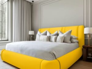 Upholstered Bed - Yellow by Allybrite Furniture